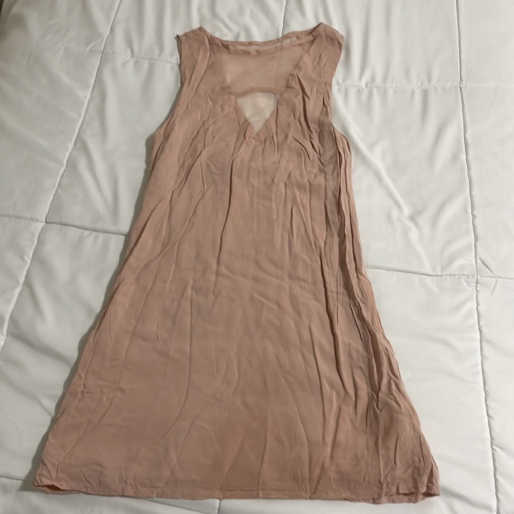 Dress with mesh detail on shoulders and back